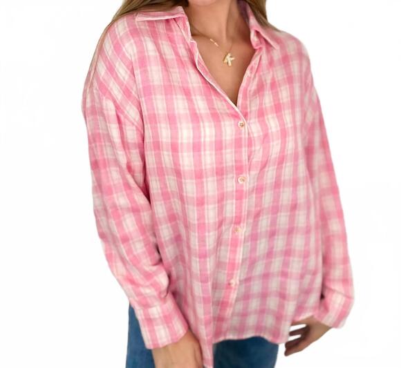 SOUTHERN GRACE Tops - NEW SOUTHERN GRACE the bright side cotton flannel top in pink